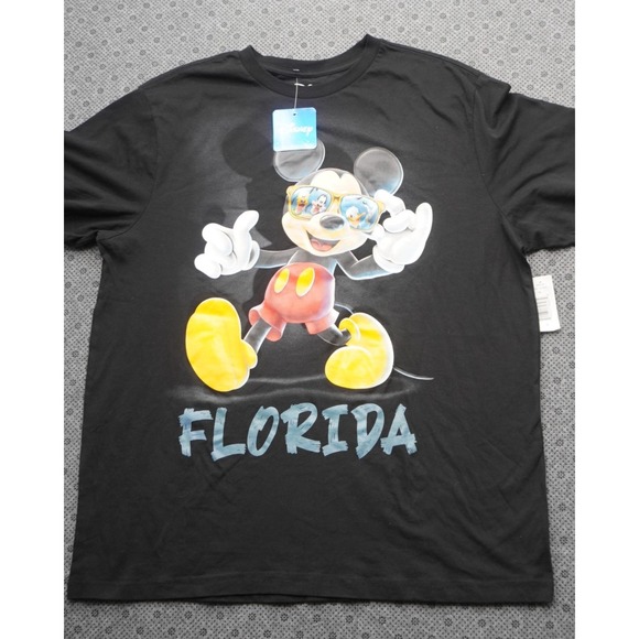 Disney Other - Mickey Mouse FLORIDA Sunglasses Graphic T-Shirt Disney Parks - Black Mens XL NEW